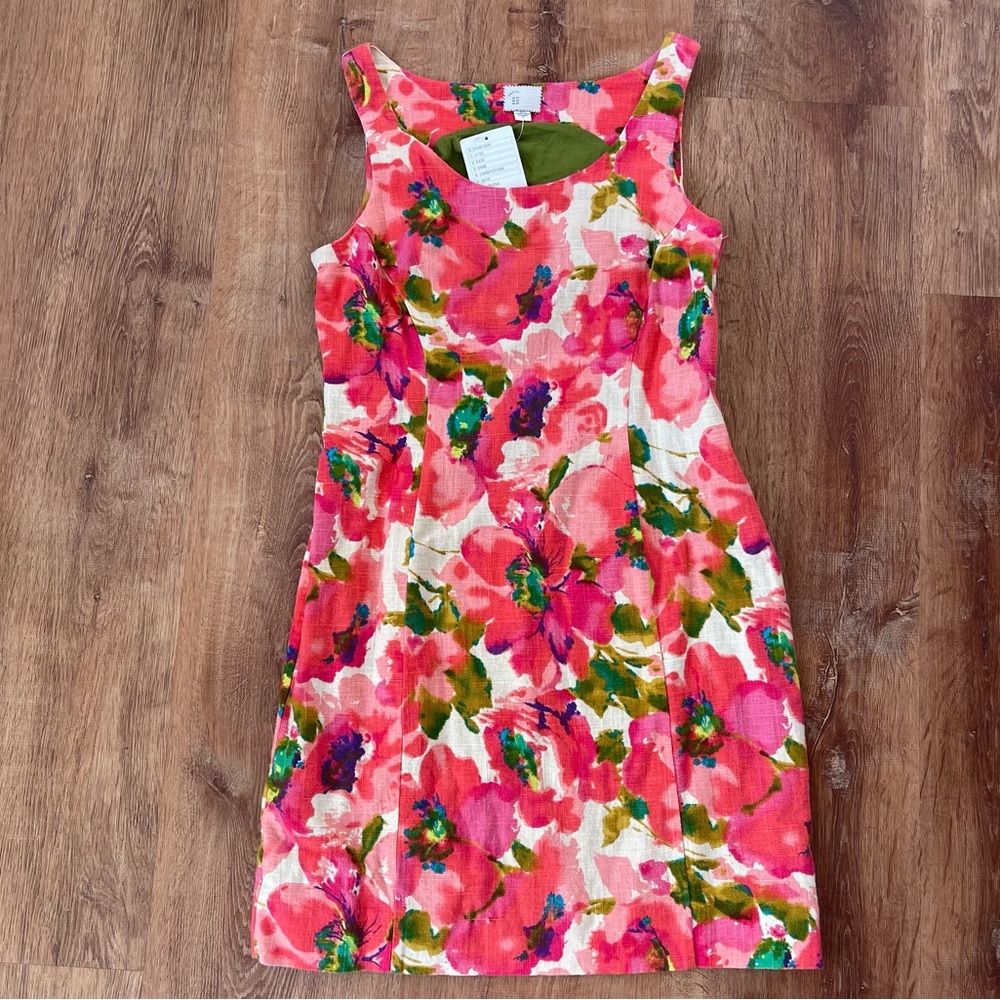 Anthropologie sz 2 linen shift dress new